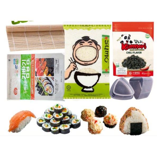 ชุดซูชิ Seaweed Sheet Kimbap / Sushi Combo Set With Sumo Rice Japan Sushi Onigiri