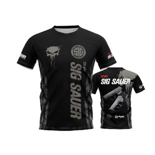 ใหม่ สุดยอดคอลเลคชั่น เสื้อยืดผ้าพิมพ์ TEAM SIG SAUER เนื้อผ้าใส่สบาย แห้งเร็ว ไม่อมเหงื่อ