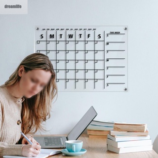 【DREAMLIFE】Acrylic Calendar Itinerary Whiteboard Pen Acrylic Planner Decorative Accessories