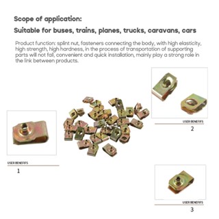Edb* น็อตตัว U โลหะ พร้อมน็อตเกลียว M8-M6-M5-M4 สําหรับรถยนต์ รถจักรยานยนต์