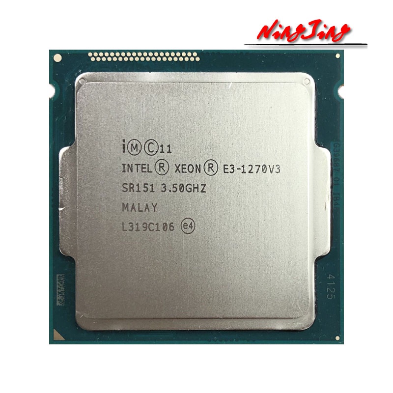 หน่วยประมวลผล CPU Intel Xeon E3-1270 v3 E3 1270 v3 E3 1270v3 3.5 GHz L2=1M L3=8M 80W LGA 1150 X1IV