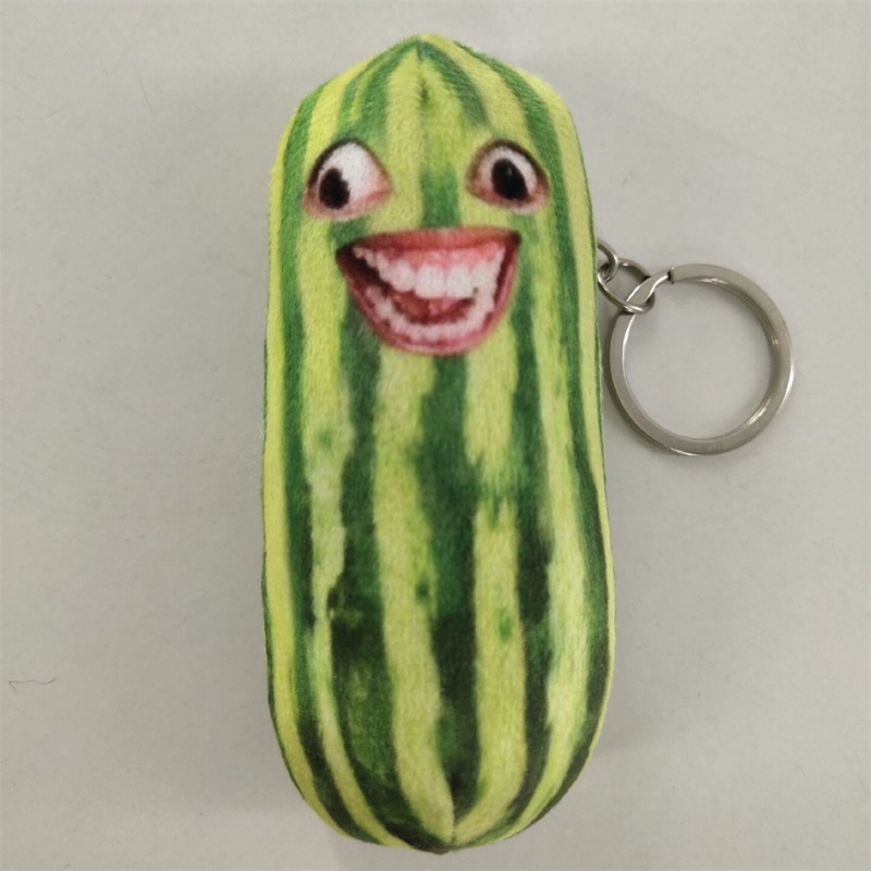 ตุ๊กตาน่ารักจี้ตุ๊กตาพวงกุญแจ10เซนติเมตรตลกพูดคุยแตงโมตุ๊กตากระเป๋าเป้สะพายหลังจี้สุทธิซองจดหมายสีแดงตกแต่ง