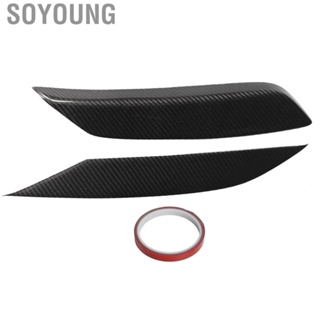 Soyoung 2pcs Headlight Eyebrow Eyelids Trims Covers Carbon Fiber Replacement for Nissan 350Z Z33 2003-2009