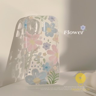 For เคสไอโฟน 14 Pro Max [Fresh Flower Transport Airbag] เคส Phone Case For iPhone 14 Pro Max Plus 13 12 11 For เคสไอโฟน11 Ins Korean Style Retro Classic Couple Shockproof Protective TPU Cover Shell
