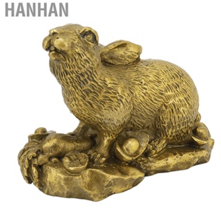 Hanhan Bunny Statue Sturdy Brass Retro Look Fine Details Durable Metal Rabbit Statue※