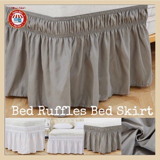 【COD】Elastic Bed Skirt Without Bed Surface 100% Polyester Bed Apron Bedspread Full Queen Size Soft Comfortable Wrap Around Fade Resistant Bed Skirts
