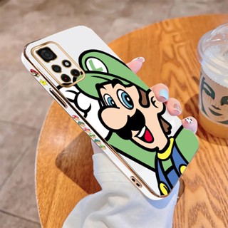 เคสโทรศัพท์มือถือ แบบนิ่ม ขอบสี่เหลี่ยม พิมพ์ลายมาริโอ้ หรูหรา สําหรับ Xiaomi Poco M3 M4 Pro 4G 5G M5 M5S