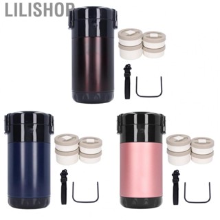 Lilishop 2.6L Thermal  Container Stainless Steel 4 Layers Vacuum Bento Lunch Box Kids