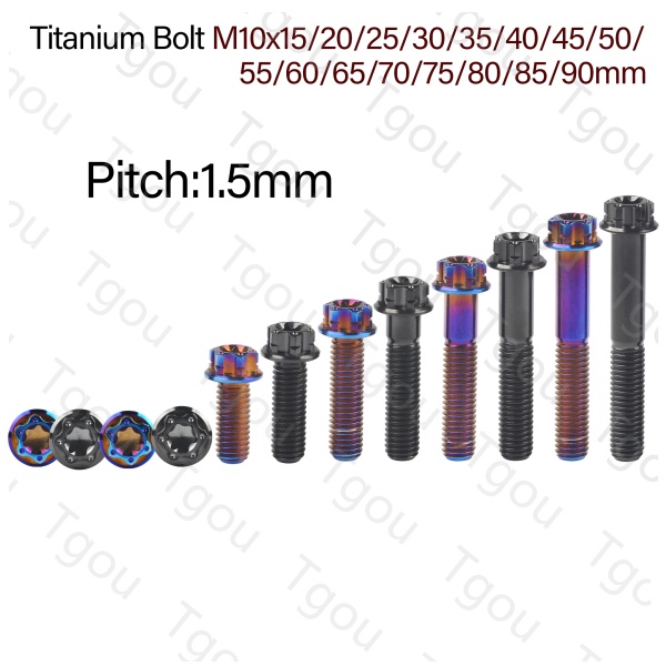 Tgou สกรูไทเทเนียม M10x15 20 25 30 35 40 45 50 55 60 65 70 75 80 85 90 มม. หัวท็อกซ์หน้าแปลน 1.5 สําหรับรถจักรยานยนต์