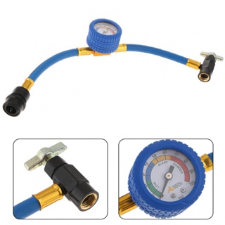 ⚡READYSTOCK⚡Universal Fit R134A Charge Hose with Gauge 1/2 Inch Thread Connector 15CM Length