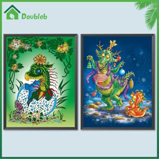 【Doub X ✮】ภาพวาดปักเพชร ทรงกลม ลายมังกร 5D DIY สําหรับตกแต่งบ้าน ✮