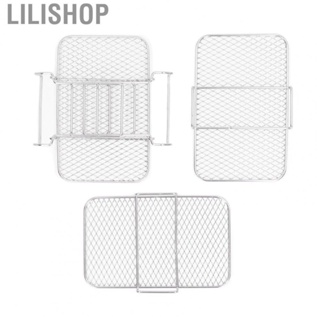 Lilishop 3X 19x12cm Fryer Baking Rack Stainless Steel Grill Rack Stackable Cooling Rac YA