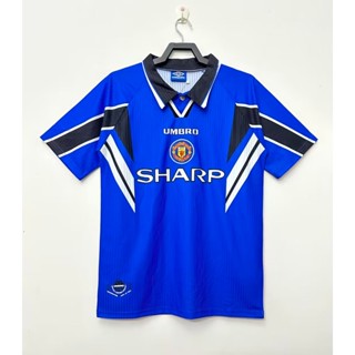 เสื้อกีฬาแขนสั้น ลายทีมชาติฟุตบอล Manchester United 96-98 ชุดเยือน สไตล์วินเทจ ไซซ์ S-XXL