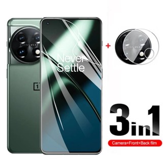 ฟิล์มไฮโดรเจล แบบนิ่ม ป้องกันหน้าจอ และเลนส์กล้อง สําหรับ OnePlus 11 5G OnePlus 10T 10 9 9R 9RT 8T 8 Pro 5G