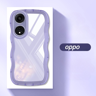 เคสโทรศัพท์มือถือ ซิลิโคนนุ่ม ใส ลายคลื่นหยิก สําหรับ OPPO A78 A58 A5 A9 A3S A5 A57 Reno 8T 8Z 7Z 5G