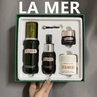 La Mer Sea Blue Mystery ชุดเอสเซ้นส์น้ํา 150 มล. เอสเซ้นเข้มข้น 50 มล. ลิปสติก 9 กรัม ครีม 60 มล. 4 ชิ้น