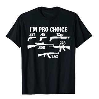 เสื้อยืดลําลอง แขนสั้น พิมพ์ลาย Im Pro Choice Pick Your Caliber Pro Gun 2A สําหรับผู้ชาย เหมาะกับงานวันเกิด