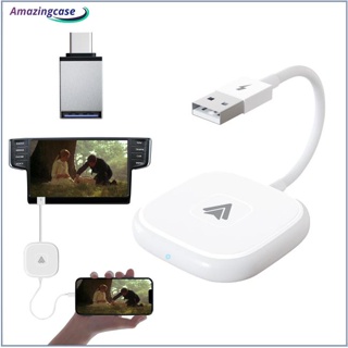 Amaz อะแดปเตอร์ USB เข้ากันได้กับโมดูล Carplay บลูทูธ ไร้สาย Wifi Dongle สําหรับ Android