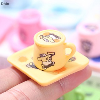 [Dhin] ชุดจานรองแก้วกาแฟจิ๋ว 1/12 สําหรับบ้านตุ๊กตา 2 ชิ้น ต่อชุด COD