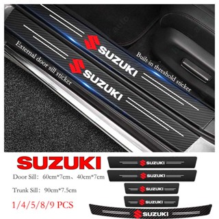 สติกเกอร์หนังคาร์บอนไฟเบอร์ ป้องกันรอยขีดข่วน อุปกรณ์เสริม สําหรับ Suzuki wift XL7 vitara Jimny SX4 S-Cross Presso Ciaz ERTIGA Celerio