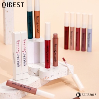 QIBEST Matte Lip Glaze Matte Velvet Liquid Lipstick ไม่ตกร่อง ไม่ติดถ้วย ลิปกลอส 【elle20181_th】