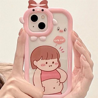 เคสโทรศัพท์มือถือ ลายการ์ตูนตุ๊กตาอ้วนน่ารัก สําหรับ IPhone 7 7 Plus 8 8plus Xs Xr 11 12 13 14 Pro Plus Promax