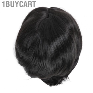 1buycart Short Black Wigs  Natural Daily Wig Curly Hairstyle Heat Resistant Fiber for