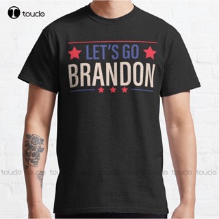 เสื้อยืดลําลอง แขนสั้น คอกลม พิมพ์ลายธง Usa Fjb Lets Go Brandon Trump 2024 สไตล์คลาสสิก สําหรับผู้ชาย