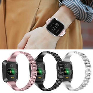 Lianli Stainless Steel Ceramic Band Rhinestone Strap For Fitbit Versa 2 /Versa Lite