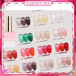 ♕ Vendeeni Ice Translucent Series ยาทาเล็บเจลเจลลี่นู้ดสีชมพูสี Spring Summer Phototherapy Glue Nail Art For Nail Shop 15ml 36 Designs FURNITURE