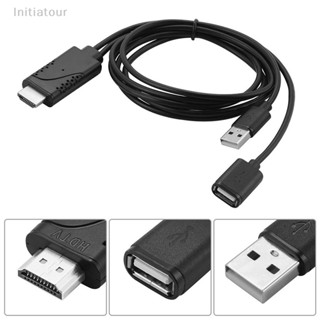 [Initiatour] 2 in 1 สายเคเบิลอะแดปเตอร์ USB ตัวเมีย เป็น HDMI ตัวผู้ HDTV สําหรับ IOS 8.0 และโทรศัพท์ Android