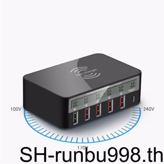 (runbu) แท่นชาร์จ Type C 5 พอร์ต USB 5 พอร์ต QC 3 0 สําหรับ iPhone iPad EU