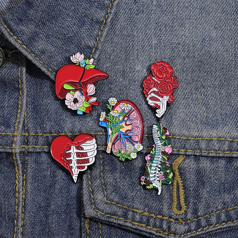 เข็มกลัด รูปดอกไม้ หัวใจ หลากสี สร้างสรรค์ เครื่องประดับ สําหรับนักเรียน หมอ พยาบาล - รูปที่ 5