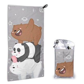 We Bare Bears ผ้าขนหนูนุ่ม ดูดซับน้ําได้ดี แห้งเร็ว ขนาด 16x31.5 นิ้ว สําหรับออกกําลังกาย ตั้งแคมป์