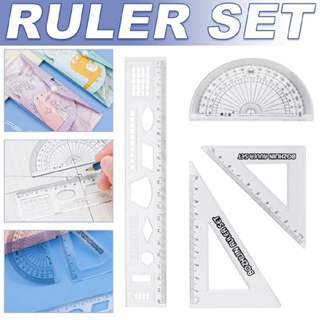 New Multifunctional Childrens Painting Math Stationery Ruler Triangle Ruler Set