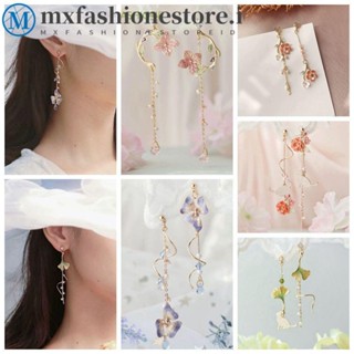 mxfashione ต่างหูเงินประดับมุกรูปแมว s 925