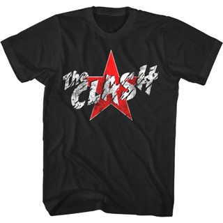 เสื้อยืด พิมพ์ลายโลโก้ดาว The Clash