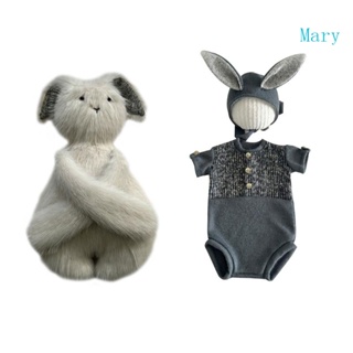 Mary ชุดจั๊มสูท หมวกตุ๊กตากระต่าย พร็อพถ่ายรูป พร็อพถ่ายรูป สําหรับเด็กทารก