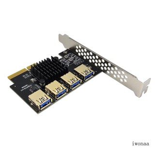 Iwo อะแดปเตอร์การ์ดไรเซอร์ PCI-Express PCI-e 4X เป็น 4 USB3 0 PCI-e 16X