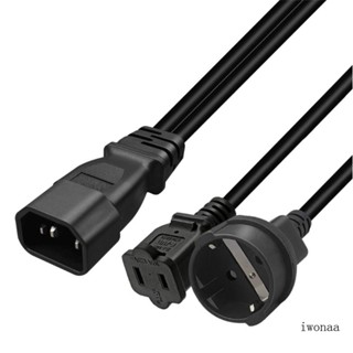 Iwo สายเคเบิลอะแดปเตอร์ต่อขยาย IEC320 C14 เป็น Nema 1-15R+EU4 8 มม. 1 ฟุต