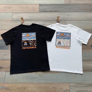VEUW Patagonia home behind Sunset Square graffiti couple short-sleeved T-shirt!