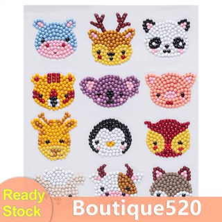 [boutique520.th] สติกเกอร์เพชร รูปหนังสือสัตว์ DIY สําหรับตกแต่งโทรศัพท์มือถือ 12 ชิ้น ต่อชุด