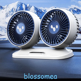 Blossomea พัดลมระบายความร้อน เสียงเบา หมุนได้ 360 องศา ชาร์จ USB สําหรับรถยนต์ รถบรรทุก เรือ รถตู้ SUV RV