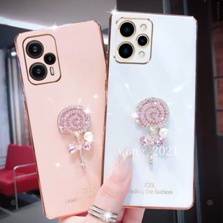 พร้อมส่ง ใหม่ เคสโทรศัพท์มือถือ ซิลิโคนนิ่ม ชุบซิลิโคน ลายอมยิ้ม ประดับไข่มุก พลอยเทียม หลากสี สําหรับ Redmi 12 4G 13 Ultra 2023 Redmi12 4G