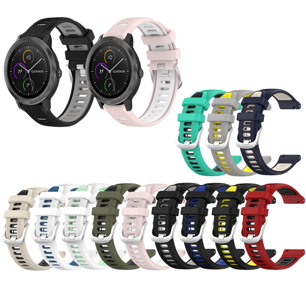 สายนาฬิกาข้อมือซิลิโคน 18 มม. 20 มม. 22 มม. สําหรับ Garmin vivomove 3s move3S Vivoactive 4s Active S Venu 3s 2s 40 มม. Forerunner 265 255 255S 265S 245 645 55 158 165 Vivoactive 3 4 5 6 Active 5