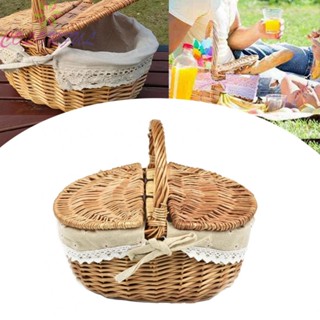 【COLORFUL】Picnic Basket Barbecue Storage Brown Durable Family Gardening Flower Basket