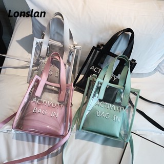 Lonslan กระเป๋าใส กระเป๋าสะพายข้าง ins ถุงเยลลี่ Transparent Jelly Bag