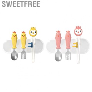 Sweetfree Baby Chopstick   Set  Exercise Hand Movements Excellent PP Learning 45 Degrees Opening Cute Shape for Daily Use