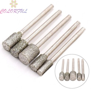 【COLORFUL】Diamond Grinding Set 3-8mm Stone 3.0mm Shank Tile 5Pcs Tools 5x Ceramic