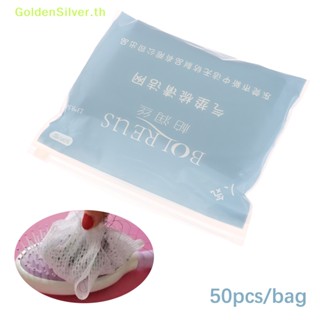 Goldensilver แผ่นตาข่ายทําความสะอาดแปรงหวีผม และถุงลมนิรภัย แบบพกพา 50 ชิ้น